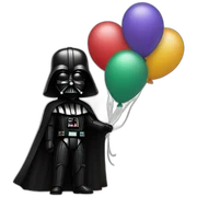 Dark vador with balloons for kid sticker