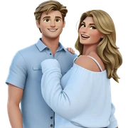 happy couple outdoors in sunshine sticker