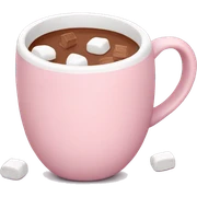 Light Pink mug of hot chocolate with marshmallows  sticker