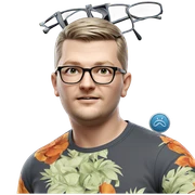 stylish male with glasses sticker