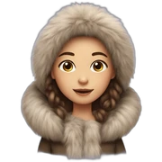 girl in fur sticker