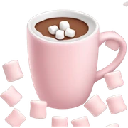 Light Pink mug of hot chocolate with marshmallows  sticker