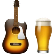 Beer and guitar sticker