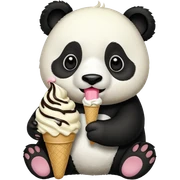 Panda eating ice cream sticker