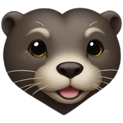 Otter black heart sticker