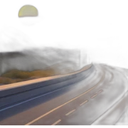 higway with a sunset sticker