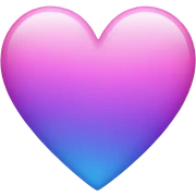 Pink purple blue heart sticker