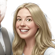 smiling girl with blonde hair sticker