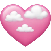 pink heart + cloud sticker