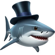 Shark with a top hat sticker