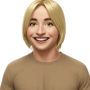 smiling boy with blonde hair sticker