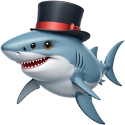 Shark with a top hat sticker