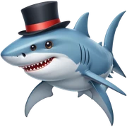 Shark with a top hat sticker