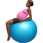 Pregnant woman on yoga ball sticker