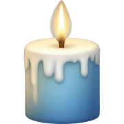 White candle light bluebow sticker