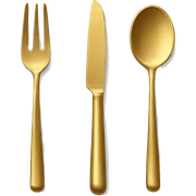 Gold colored utensils for dinner sticker