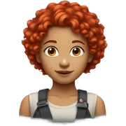 a girl with red hair and curly hair  sticker