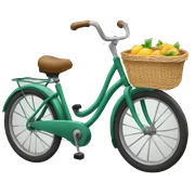 Bycykel with basket infront sticker