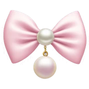 Light pink bow with a charm pearl sticker