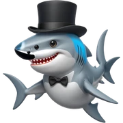 Shark with a top hat sticker
