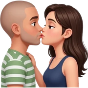 Brunette kissing her shaved  boyfriend sticker