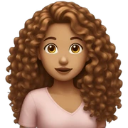 A girl with long brown curly hair sticker