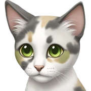 Dilute calico green eyes sitting sticker