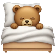Cute teddy bear sleeping in a bed sticker