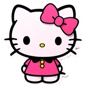 A hello kitty with a bow  sticker