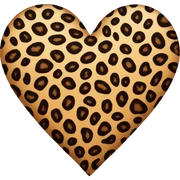 Leopard print heart sticker