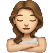 White girl with long brown hair sleeping in bed  sticker