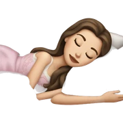 sleeping beauty brunette white girl with a silk pillow sticker