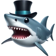 Shark with a top hat sticker