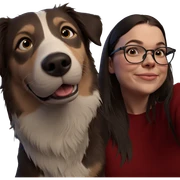 happy girl with glasses and pet sticker