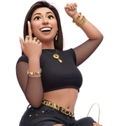 girl with jewelry on pink sticker