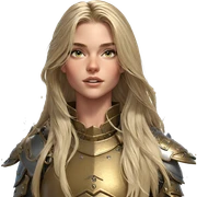blonde girl in armor portrait sticker