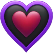 Black heart half purple heart sticker