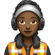 Black girl with headset and hi vis jacket  sticker