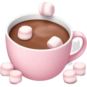 Light Pink mug of hot chocolate with marshmallows  sticker