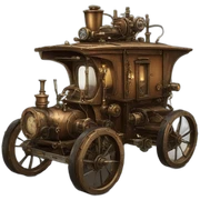 steampunk elektrowagon sticker