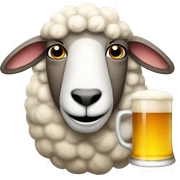 Sheep with beer  sticker