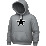 Gray Nike hoodie with a black star  sticker