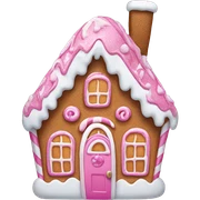A pink gingerbread house sticker