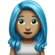 A girl with long blue hair sticker