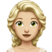 blonde haired, green eyed, bride with hair down sticker