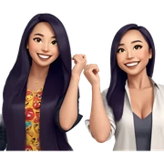 twin sisters with bright smiles sticker