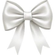 white satin bow sticker