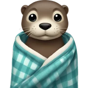 otter cozy in blanket sticker