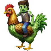minecraft zombie riding a chicken sticker