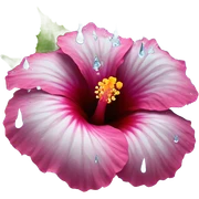 hibiscus with water droplets on it sticker